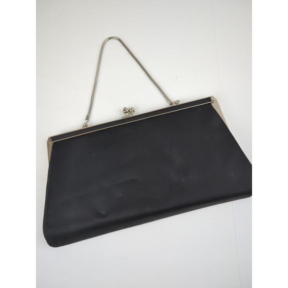 Ande Handbags - Elegant Black Clutch with Silver Accents